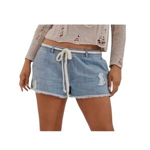 Aerie Denim Fringe Shorts